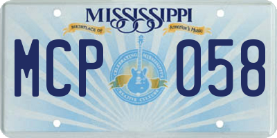 MS license plate MCP058