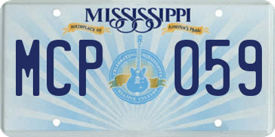MS license plate MCP059