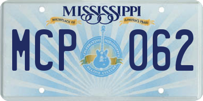 MS license plate MCP062