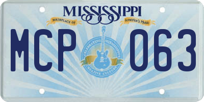 MS license plate MCP063