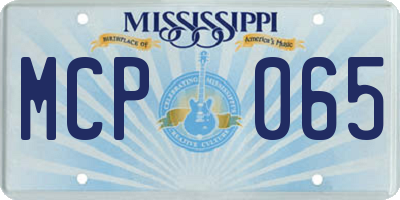 MS license plate MCP065