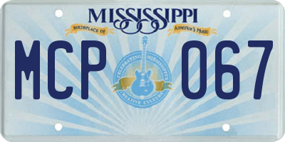 MS license plate MCP067