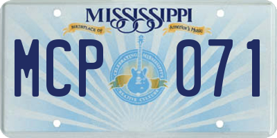 MS license plate MCP071