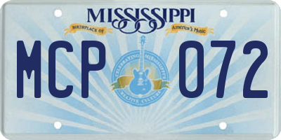 MS license plate MCP072