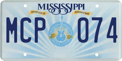 MS license plate MCP074