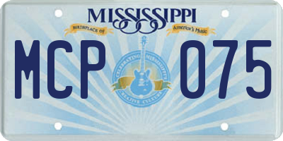 MS license plate MCP075