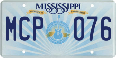 MS license plate MCP076