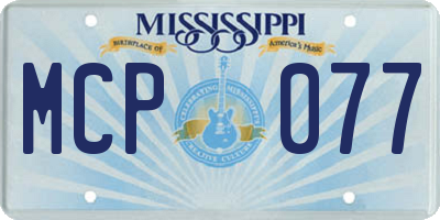 MS license plate MCP077
