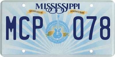 MS license plate MCP078