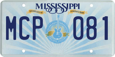 MS license plate MCP081