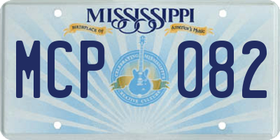 MS license plate MCP082