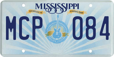 MS license plate MCP084