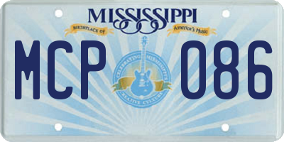 MS license plate MCP086