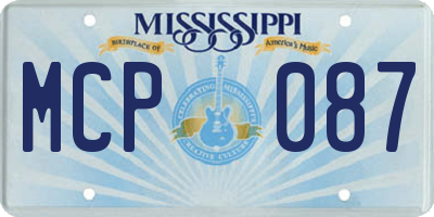 MS license plate MCP087