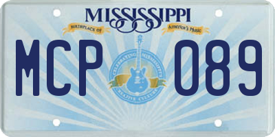MS license plate MCP089