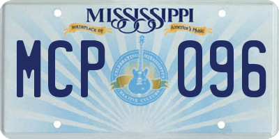 MS license plate MCP096