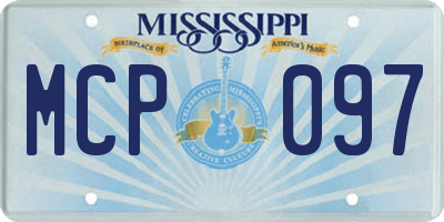 MS license plate MCP097