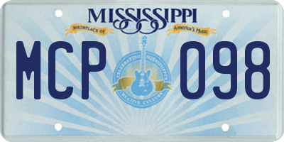 MS license plate MCP098