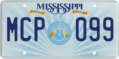 MS license plate MCP099