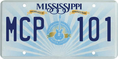 MS license plate MCP101