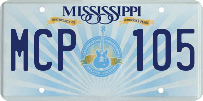 MS license plate MCP105