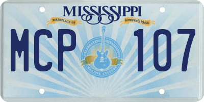 MS license plate MCP107