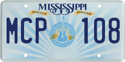 MS license plate MCP108