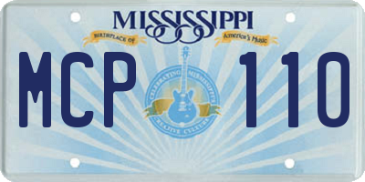 MS license plate MCP110