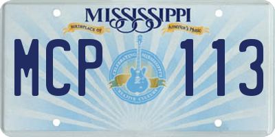 MS license plate MCP113
