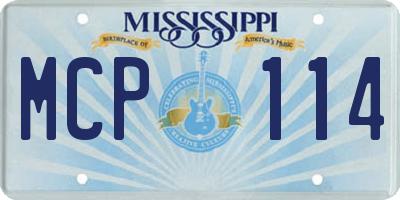 MS license plate MCP114