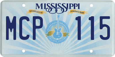 MS license plate MCP115