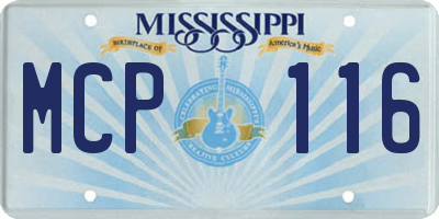 MS license plate MCP116