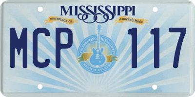MS license plate MCP117