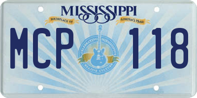 MS license plate MCP118
