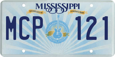 MS license plate MCP121