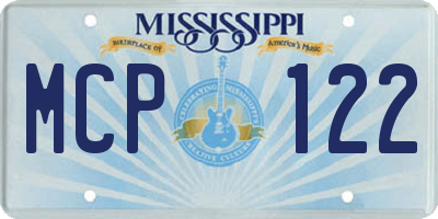 MS license plate MCP122