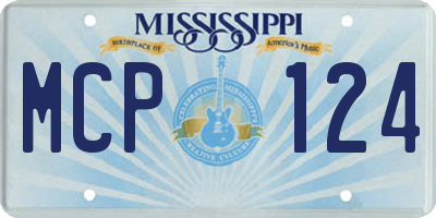 MS license plate MCP124