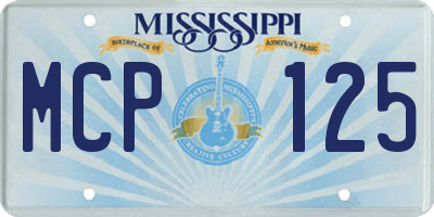 MS license plate MCP125