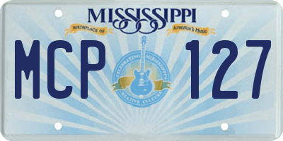 MS license plate MCP127