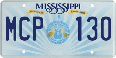 MS license plate MCP130