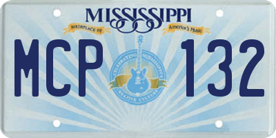 MS license plate MCP132