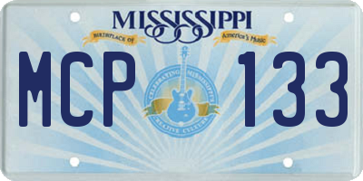 MS license plate MCP133