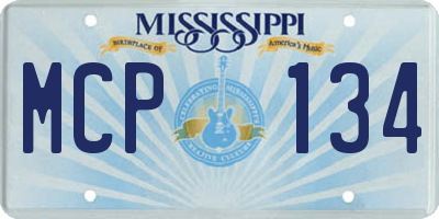 MS license plate MCP134