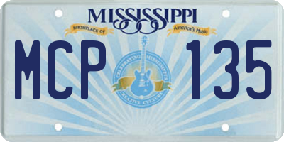 MS license plate MCP135