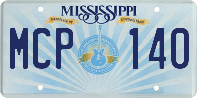 MS license plate MCP140