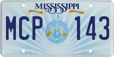 MS license plate MCP143