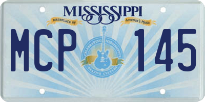 MS license plate MCP145