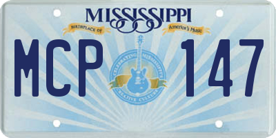 MS license plate MCP147