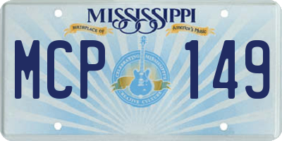 MS license plate MCP149