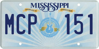 MS license plate MCP151